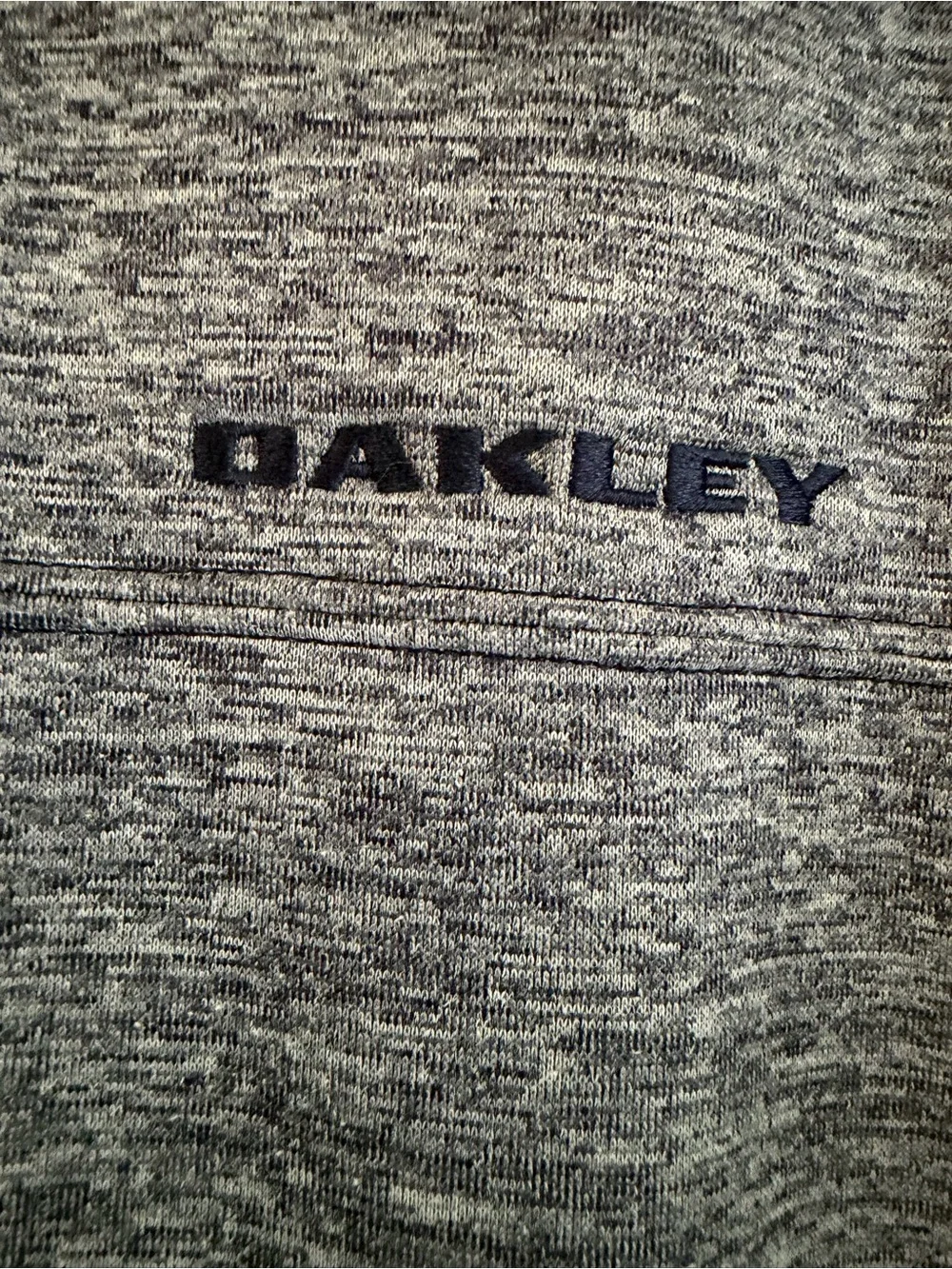 Oakley Men’s Heather Grey Hooded Performance Jacket with Navy Trim